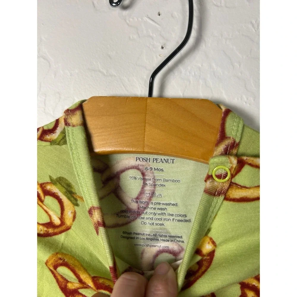 Posh peanut 6-9m pretzel lime green shortie